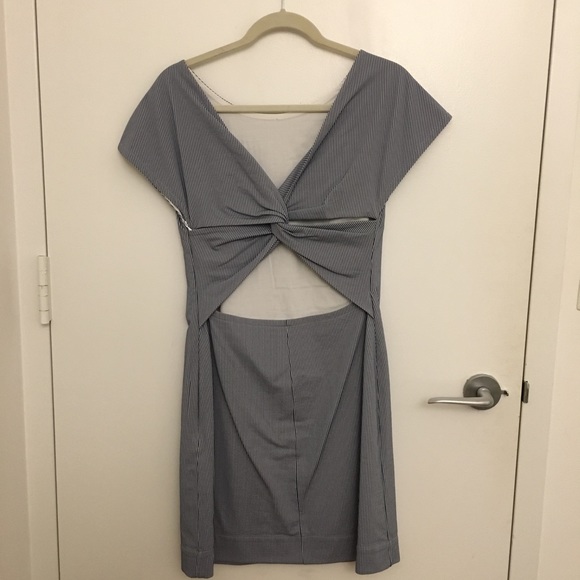 NEW Theory Andrizza Blue Striped Dress Sz4 - Picture 5 of 5
